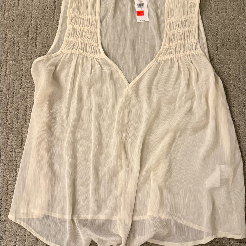Elegant Cream Sleeveless Top